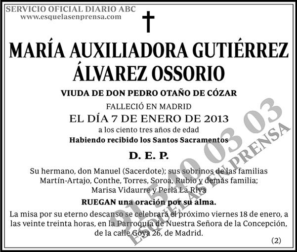 María Auxiliadora Gutiérrez Álvarez Ossorio